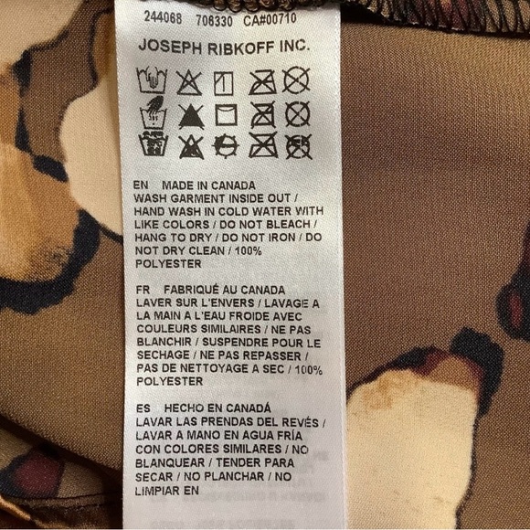 NWT JOSEPH RIBKOFF Satin Animal Print Belted Top Size 10 - Picture 12 of 13